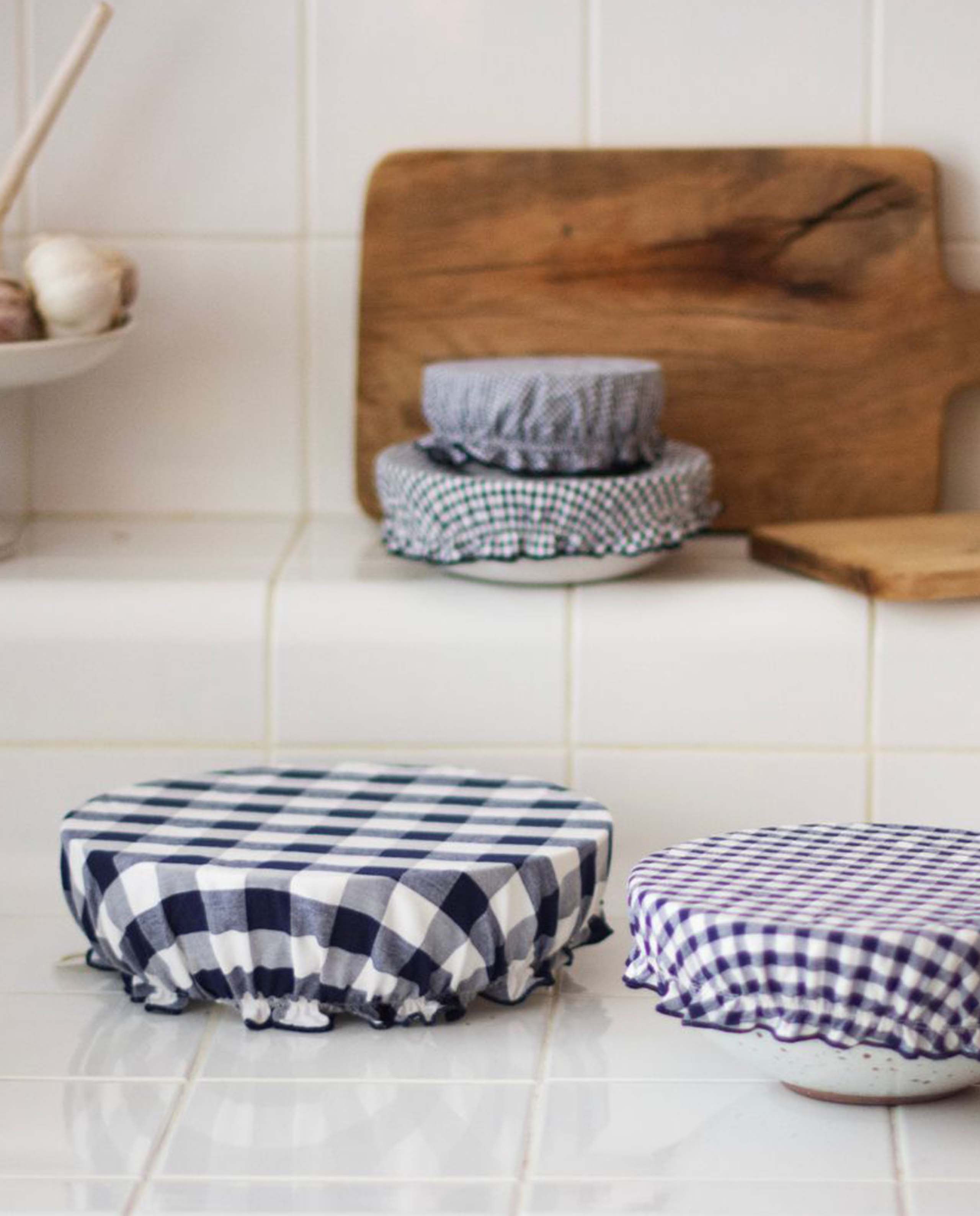 marché commun wabi paris lot de 4 charlottes alimentaires zéro-déchet carreaux vichy bleu marine