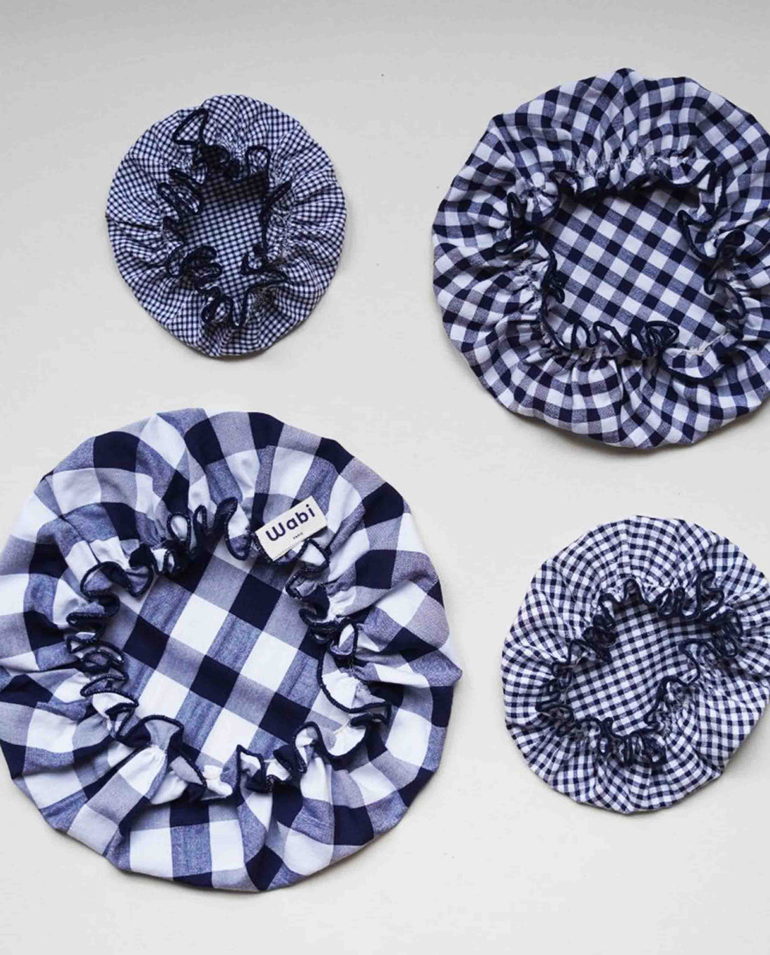 marché commun wabi paris lot de 4 charlottes alimentaires zéro-déchet carreaux vichy bleu marine