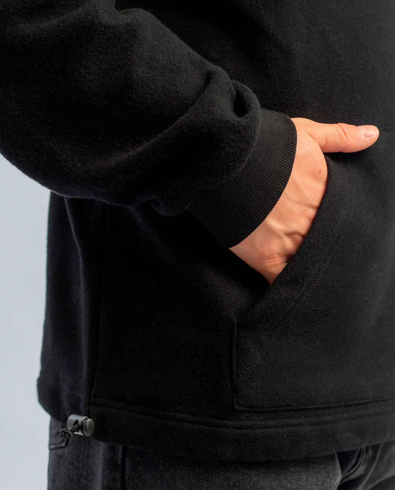marché commun rotholz sweatshirt col zippé polaire coton biologique homme noir éco-responsable éthique