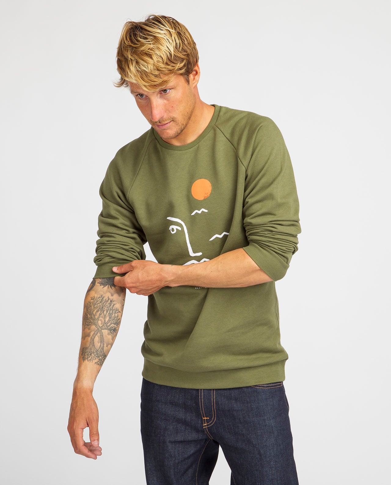 marché commun bask in the sun sweathshirt homme éco-responsable coton biologique éthique imprimé