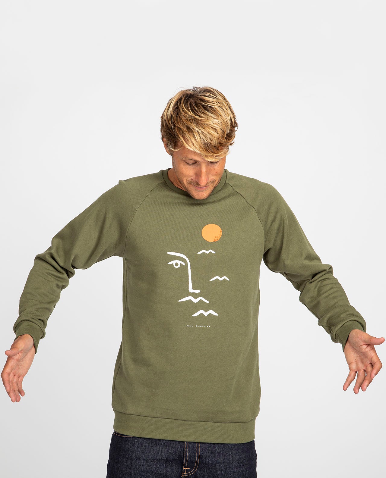 marché commun bask in the sun sweathshirt homme éco-responsable coton biologique éthique imprimé