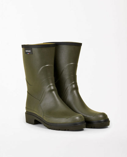 marché commun aigle bottillons caoutchouc naturel fabriqués en France vert kaki pour hommes
