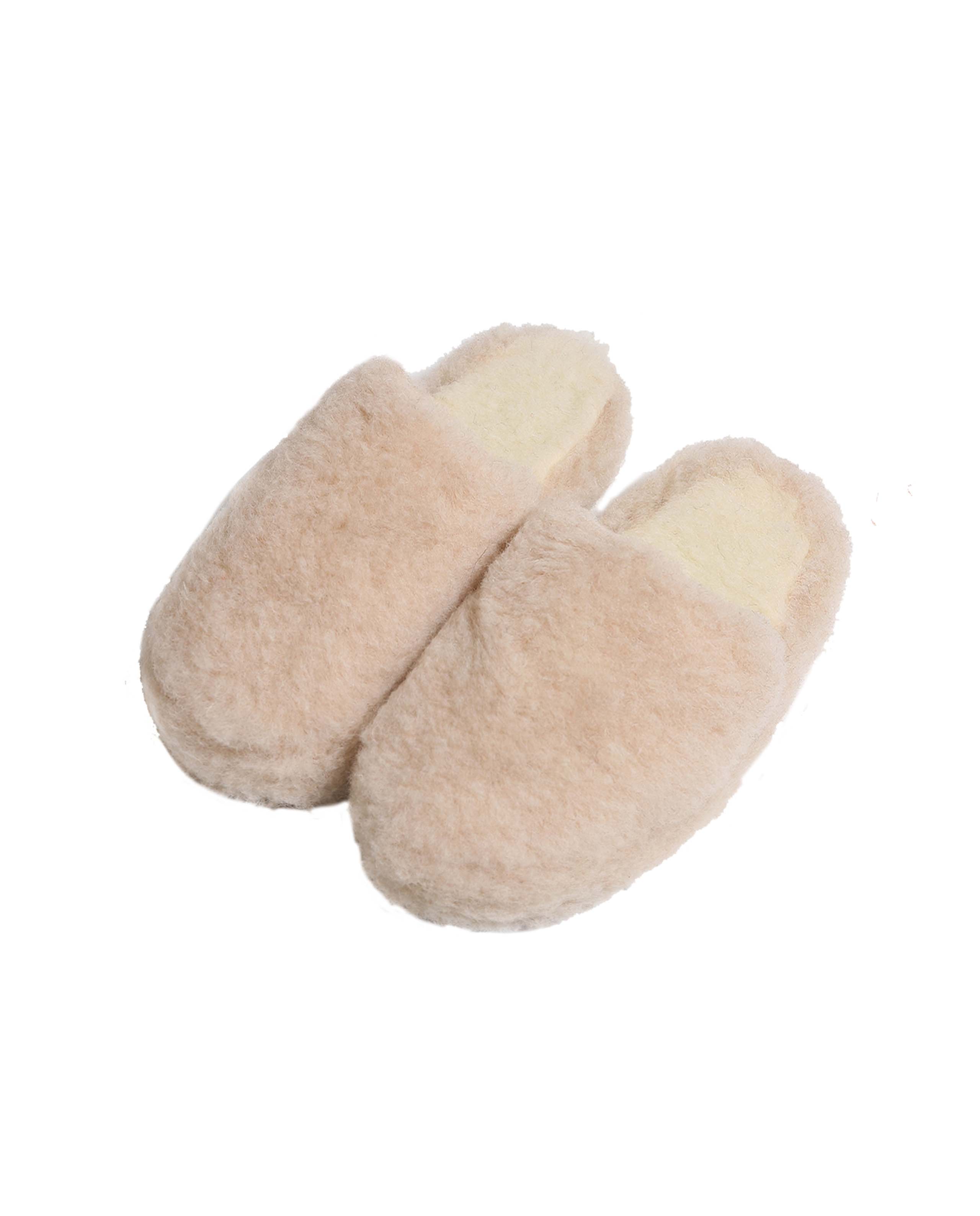Marché Commun Alwero Chaussons Laine Beige