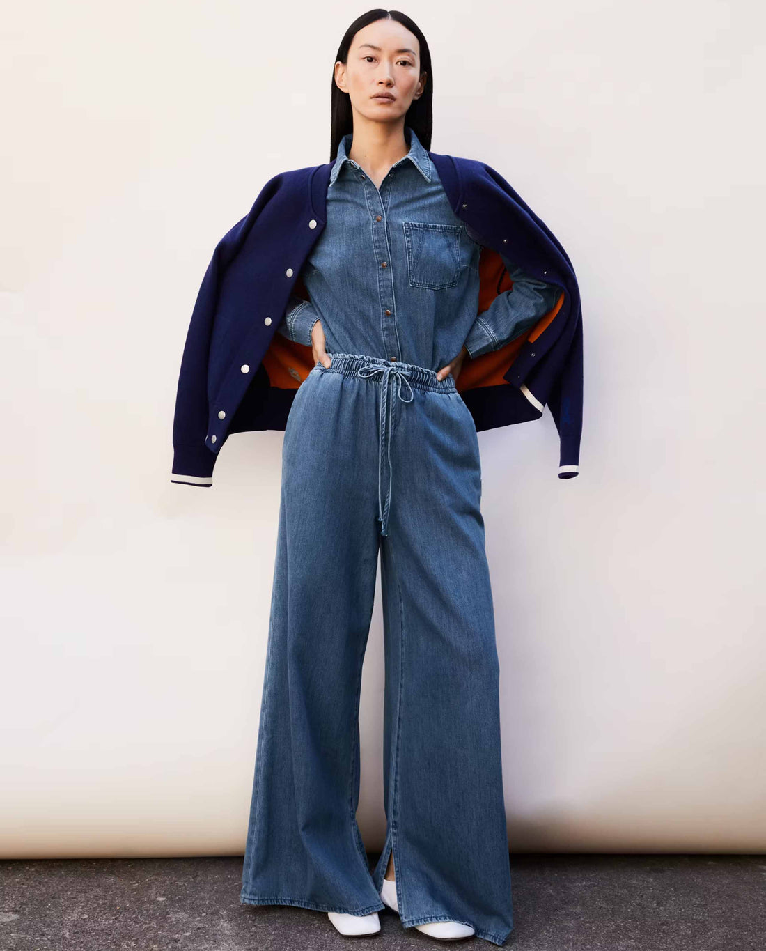 Marché Commun pantalon en toile de coton bio bleu Armedangels