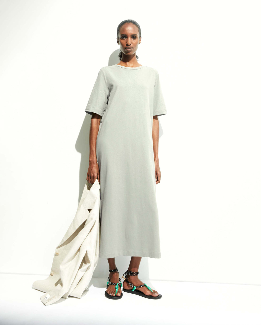 Robe t-shirt midi en coton bio et recyclé