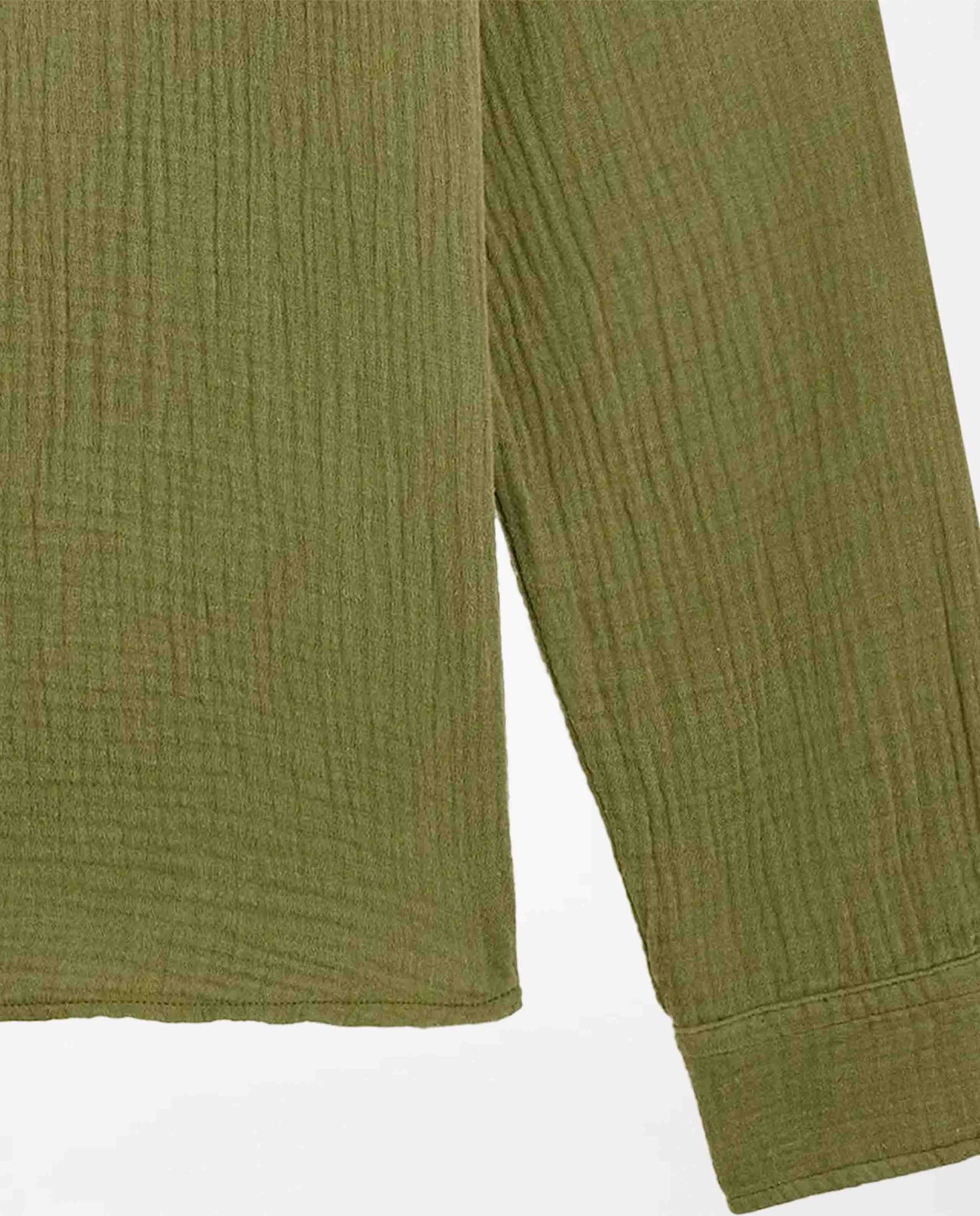 marché commun chemise gaufrée en coton bio vert olive bask in the sun