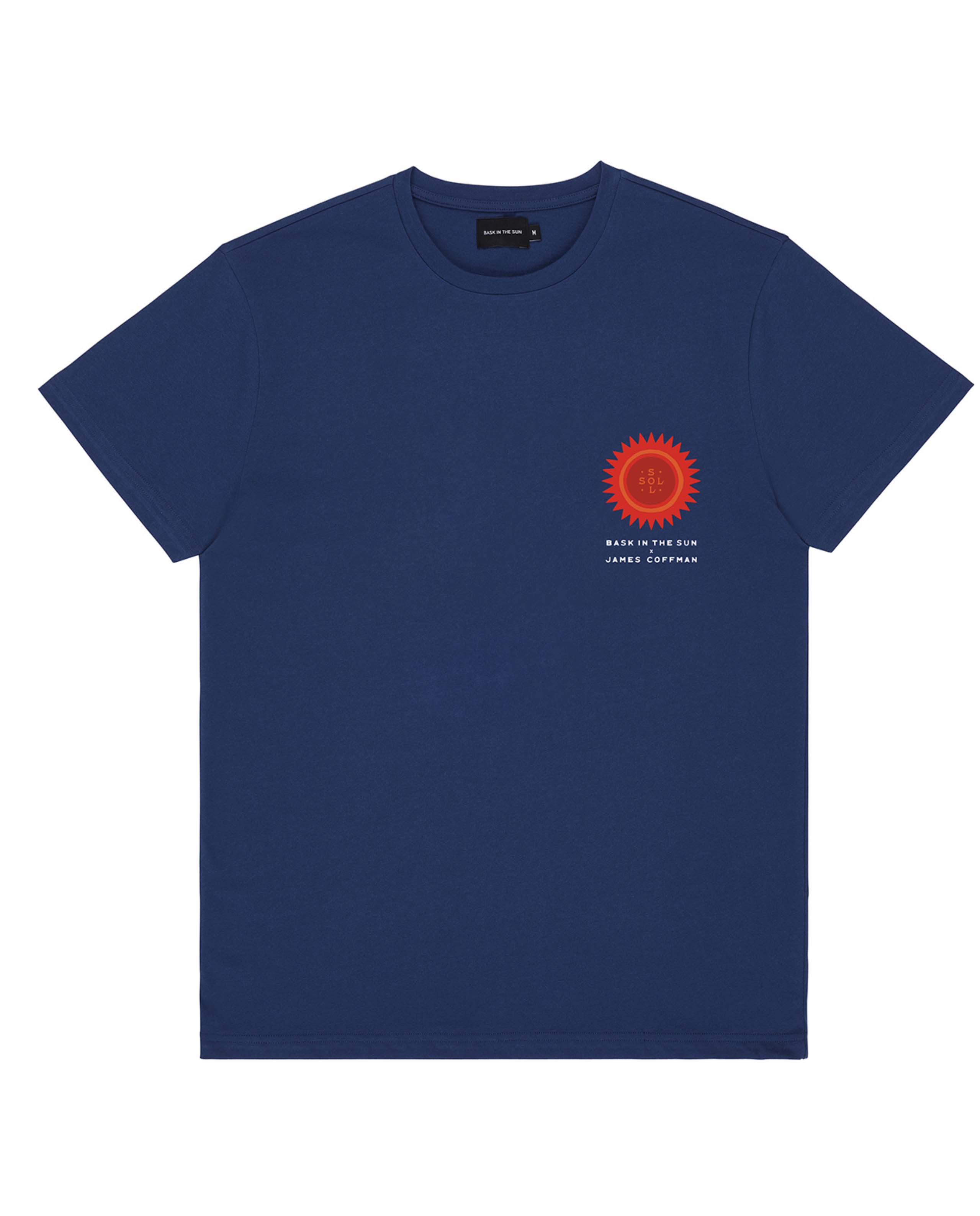 Marché Commun t-shirt en coton bio bleu marine imprimé rouge bask in the sun