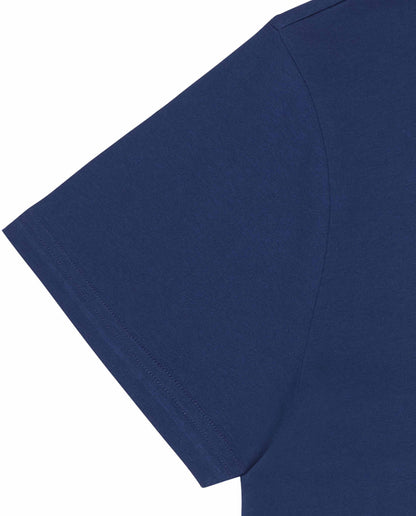 Marché Commun t-shirt en coton bio bleu marine imprimé rouge bask in the sun