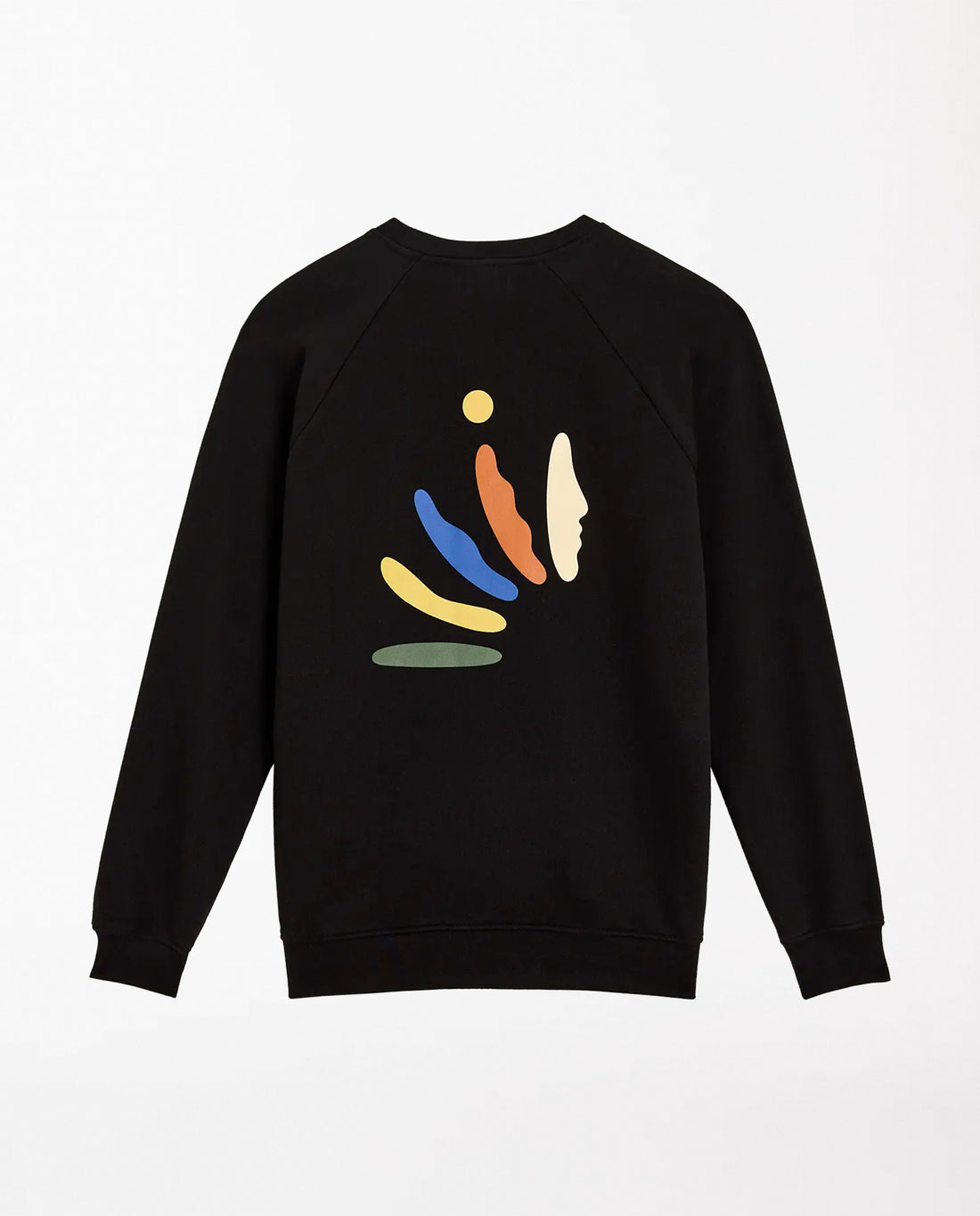 marché commun sweat imprimé en coton bio noir bask in the sun