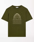 marché commun t-shirt imprimé en coton bio vert olive bask in the sun