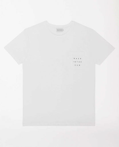 marché commun bask in the sun t-shirt manches courtes homme coton biologique éco-responsable imprimé palmier blanc