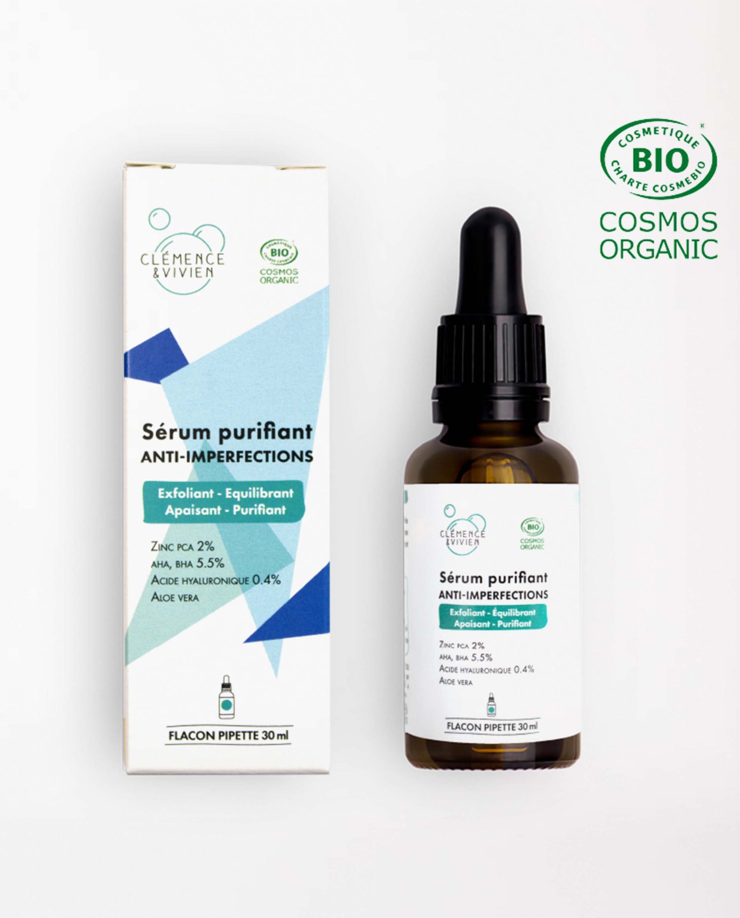 Marché Commun Clémence &amp; Vivien Sérum Purifiant Visage Naturel Bio