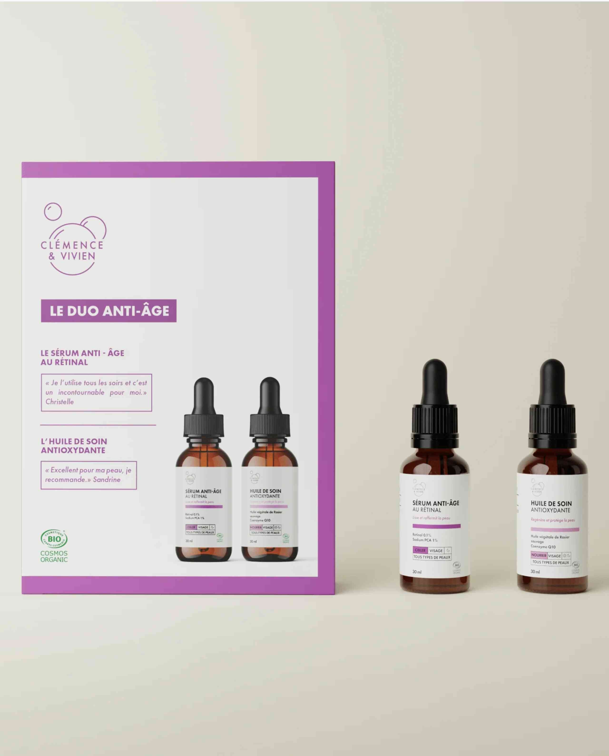 Coffret soins visage duo anti-âge bio