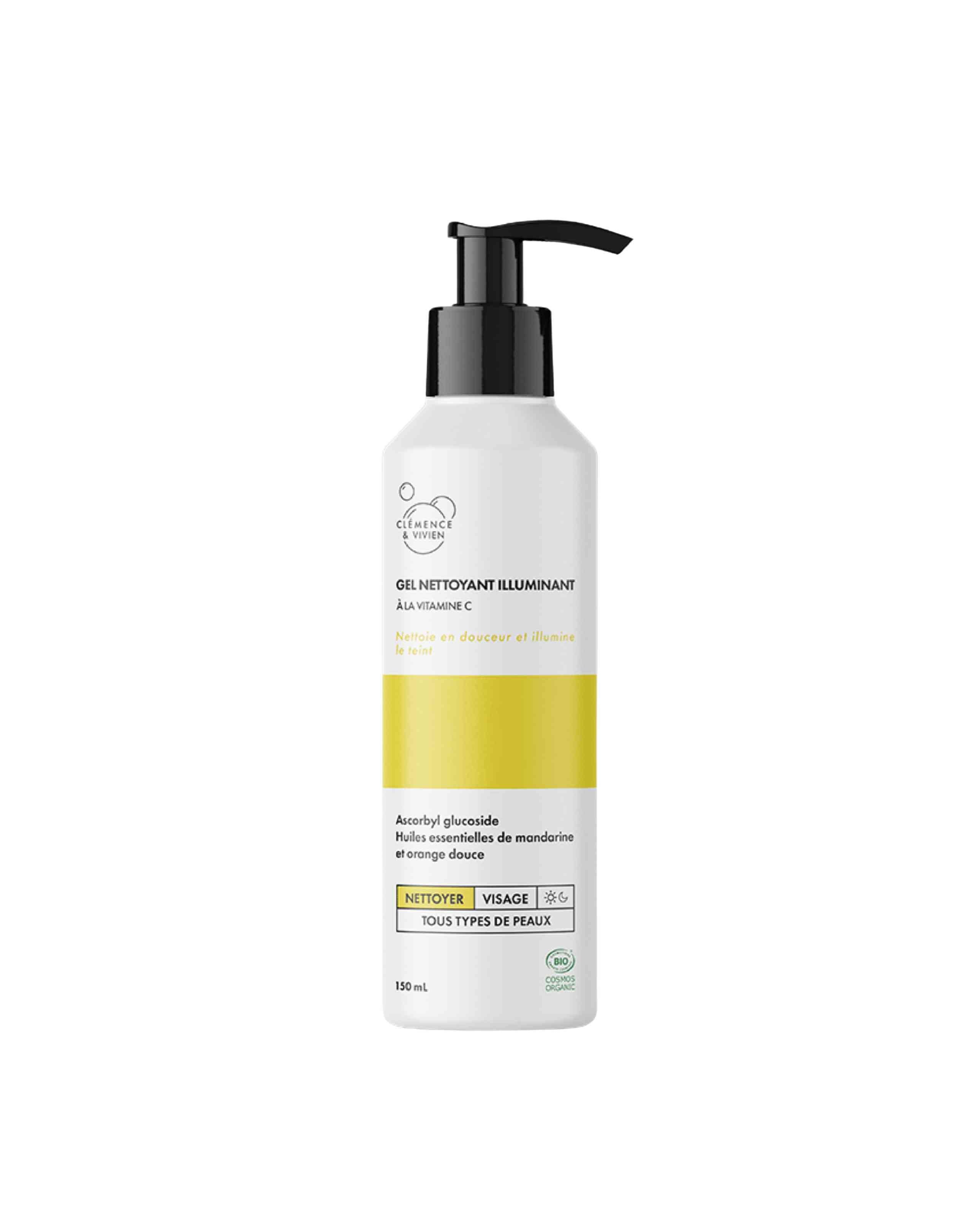 Gel nettoyant visage illuminant naturel et bio