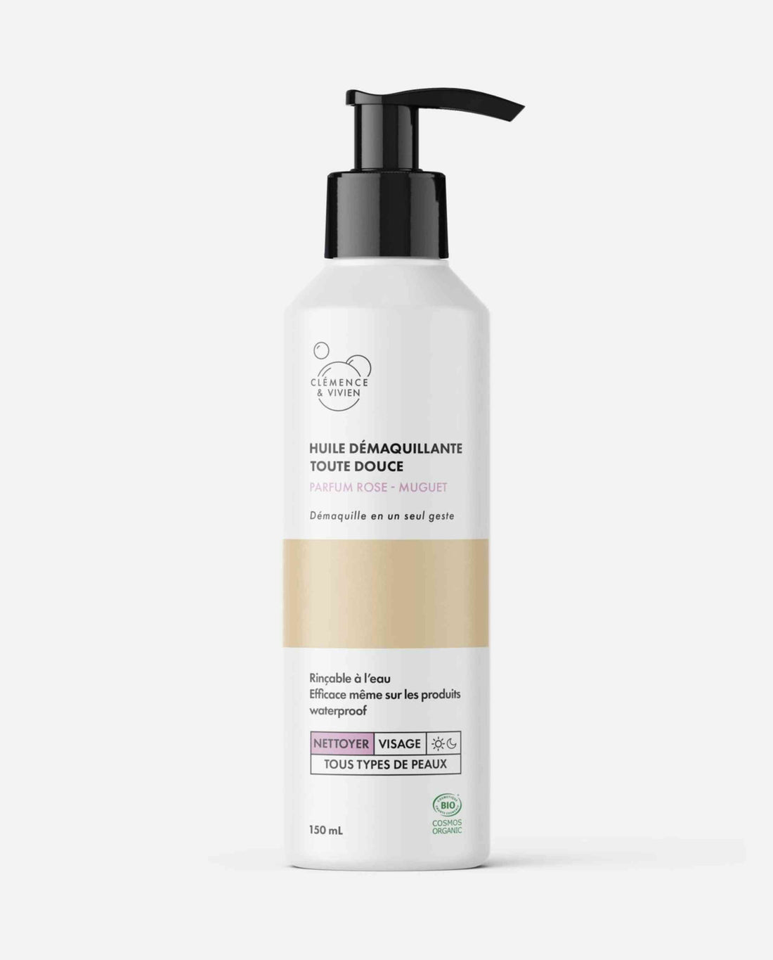 Huile démaquillante rinçable naturelle et bio
