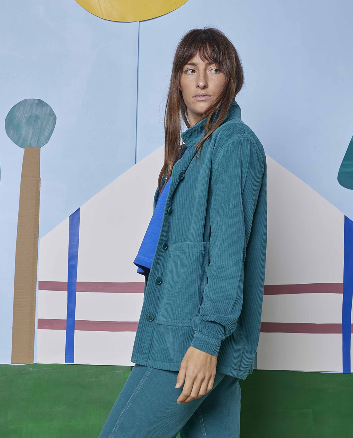 Veste de travail en velours côtelé bio1