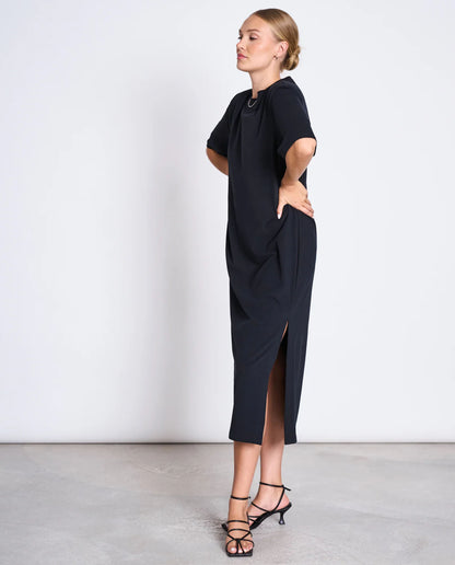 marché commun robe midi en coton bio noir jan n june