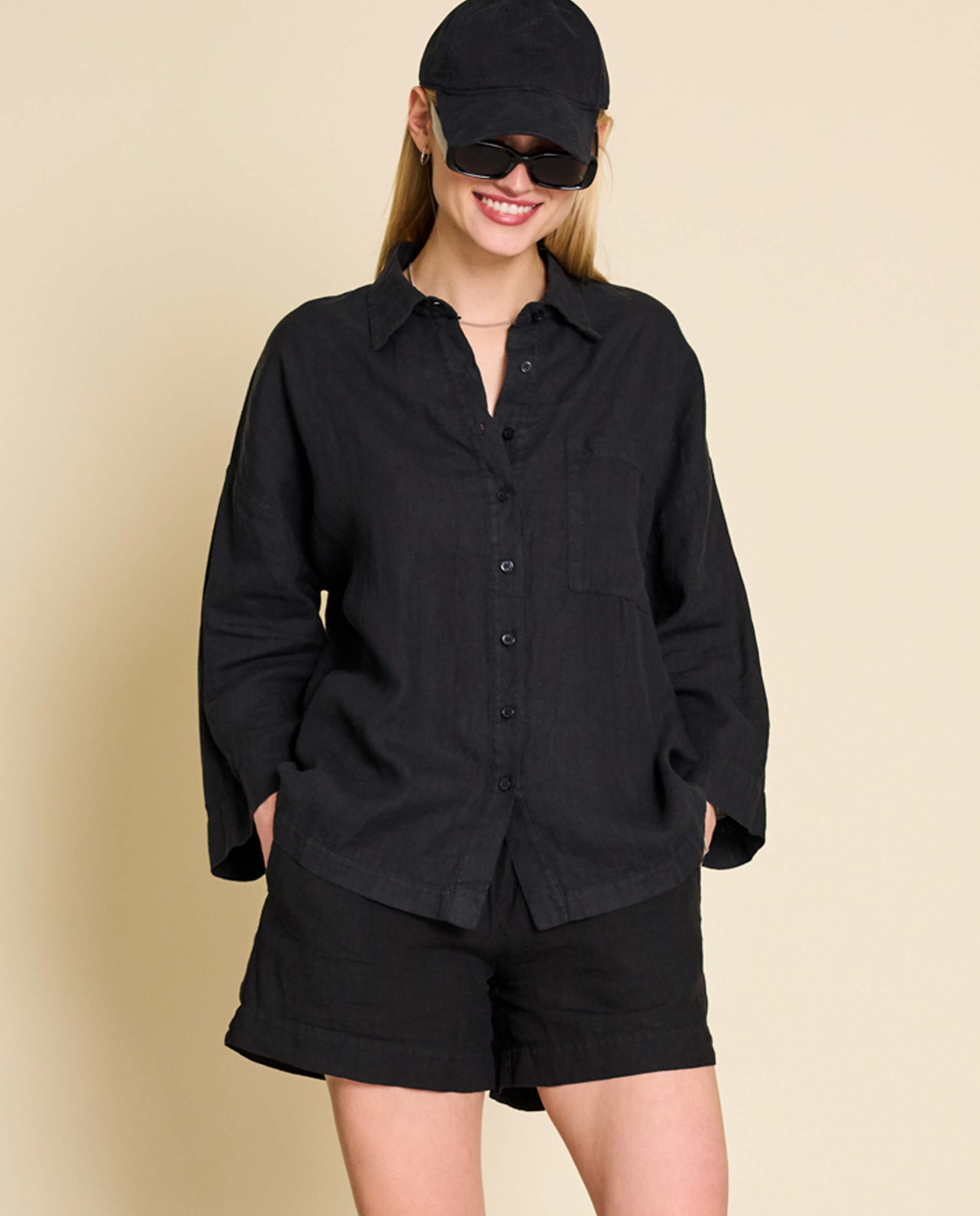 Chemise noire best sale pour femme