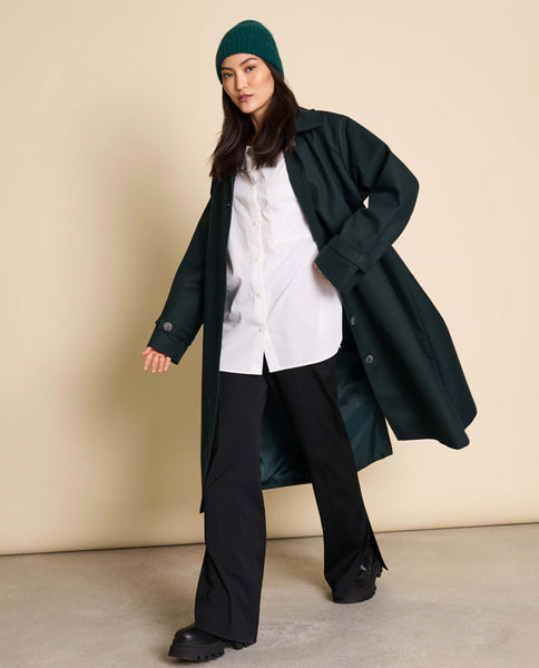 Veste Trench En Coton Beige - Taille 38 - Occasion Très Bon État - Sans Doublure