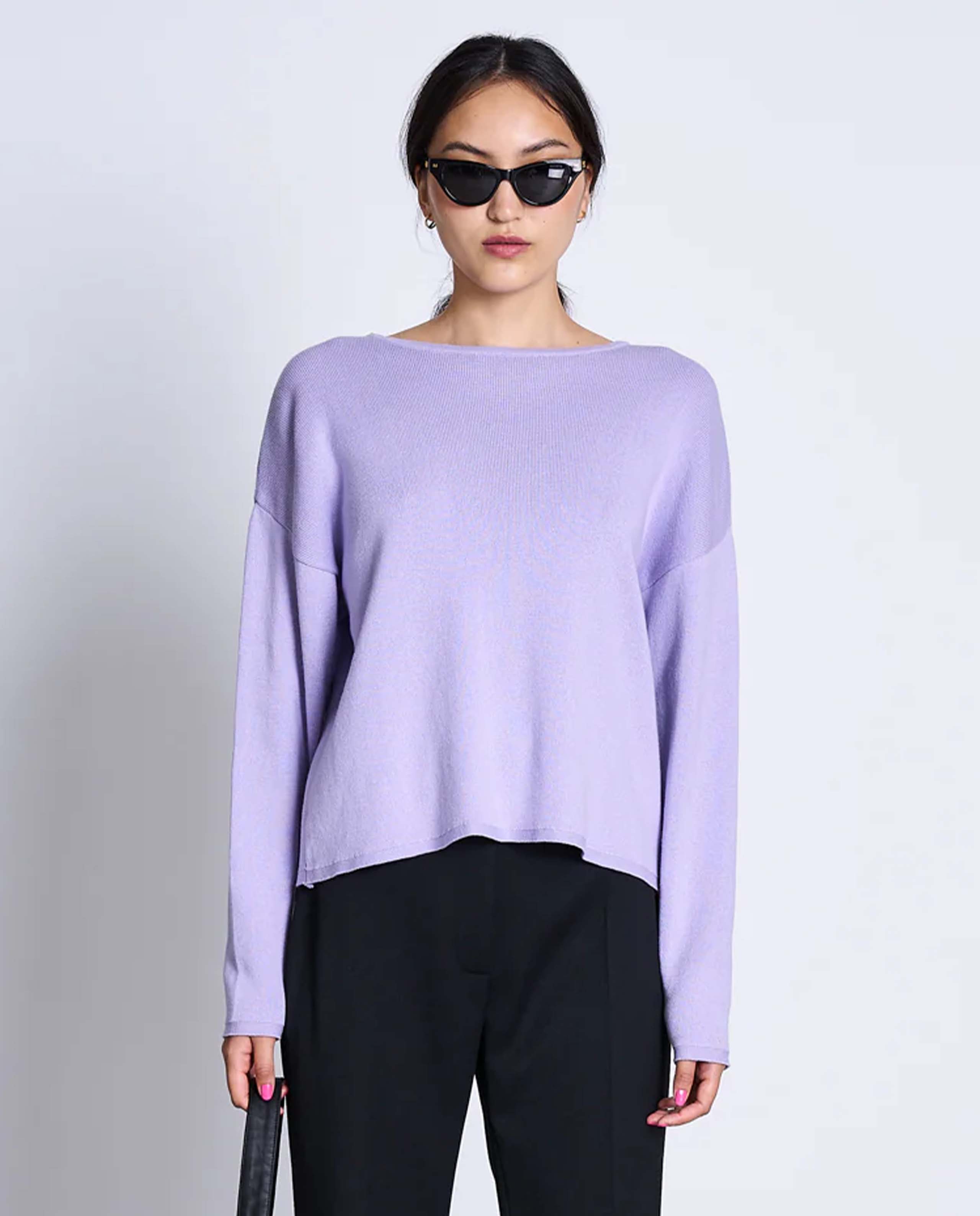 Marché Commun Pull en maille bio lilas Jan N June