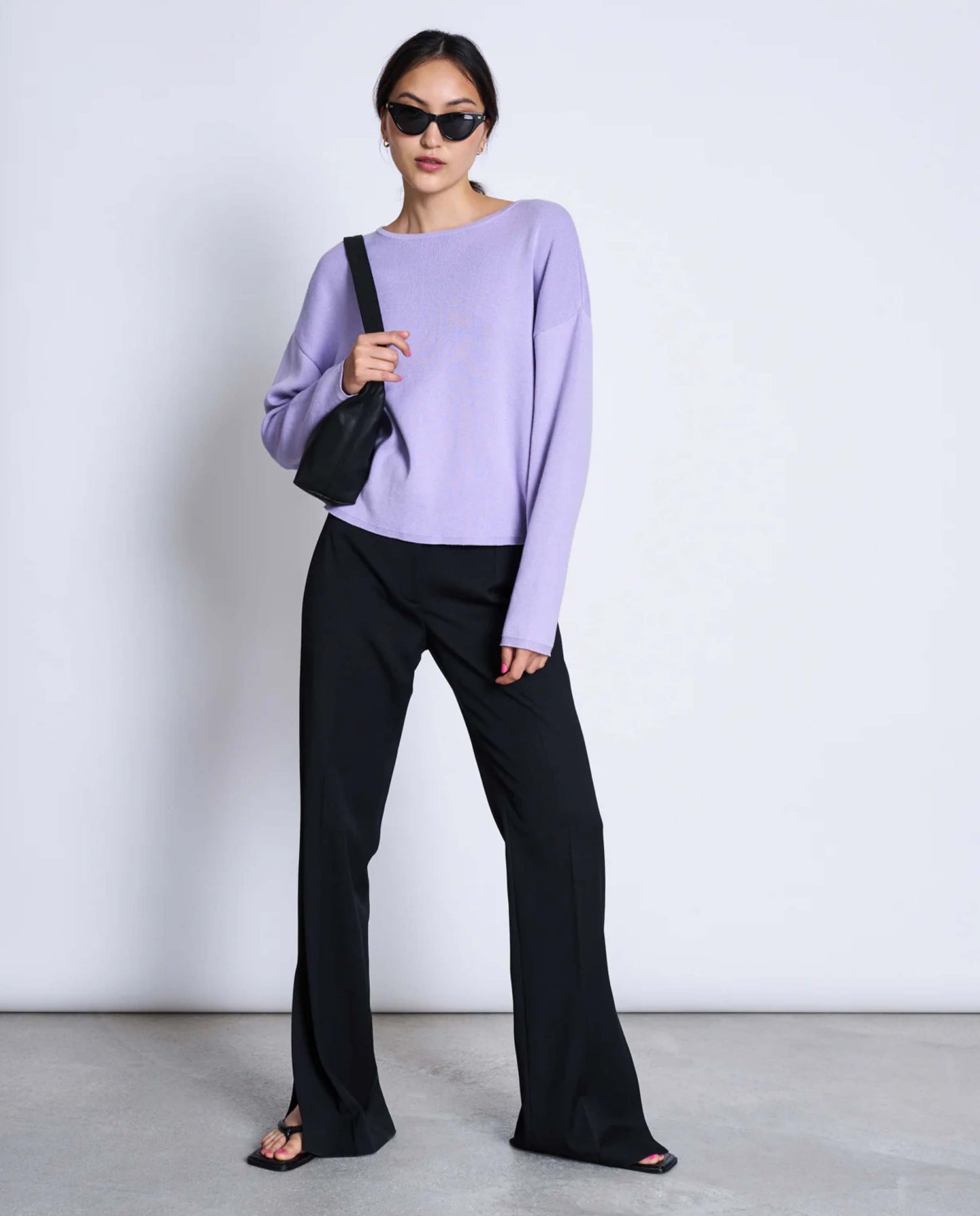 Marché Commun Pull en maille bio lilas Jan N June