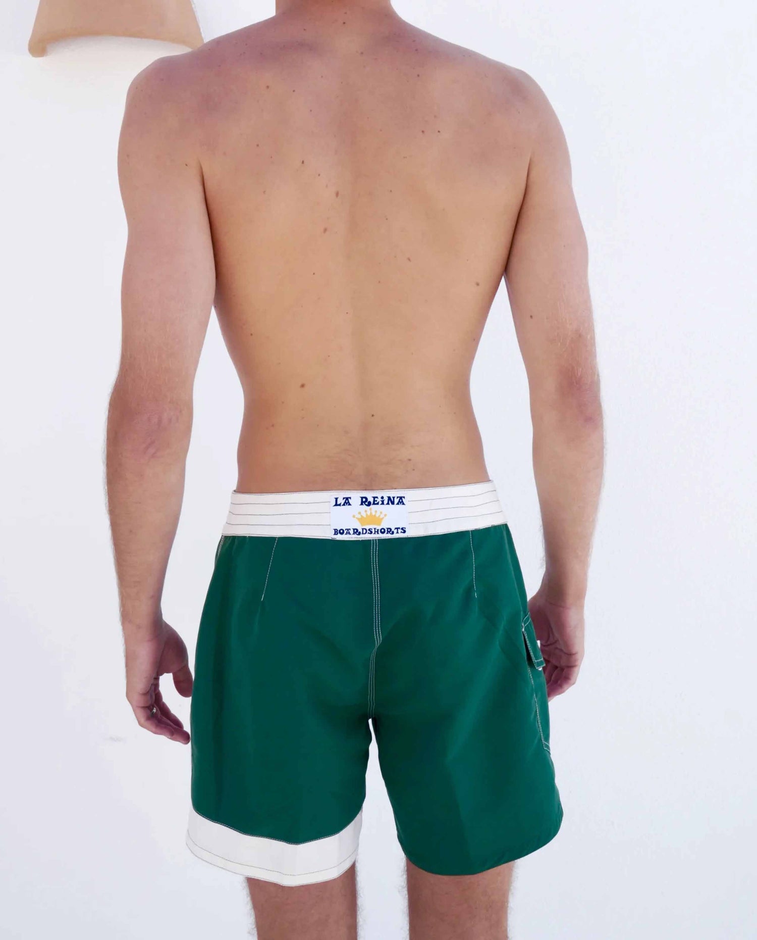 marché commun boardshort homme bicolore écru vert bouteille recyclé la reina