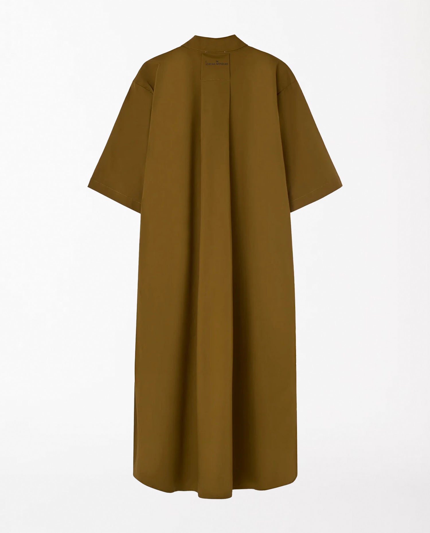 Marché Commun Robe chemise midi en coton bio toffee Loreak Mendian