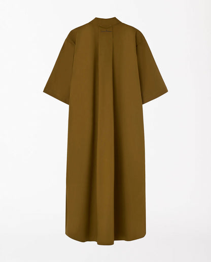 Marché Commun Robe chemise midi en coton bio toffee Loreak Mendian