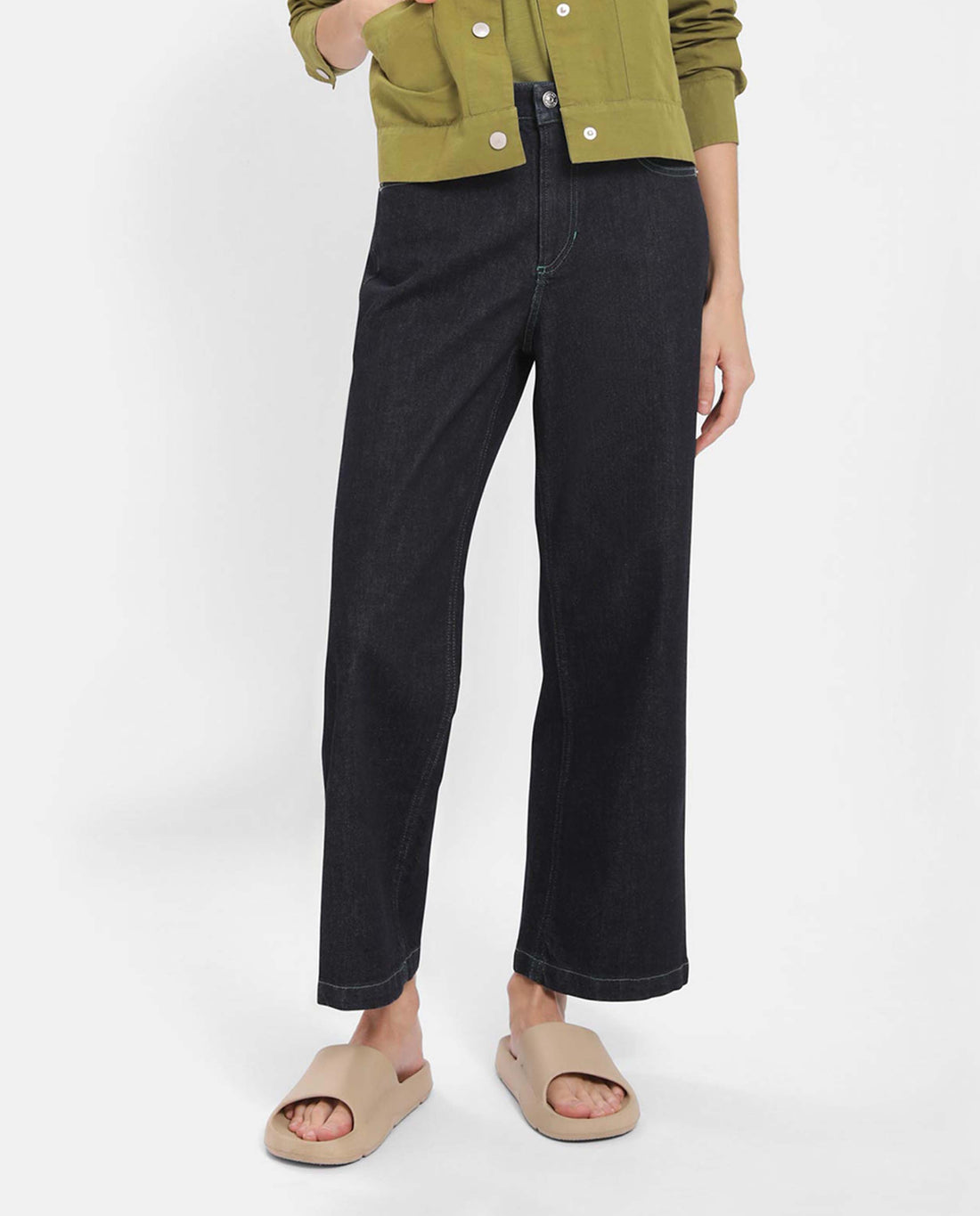 Marché Commun pantalon en denim en coton bio indigo Loreak Mendian