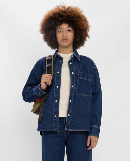 Marché Commun Chemise en jean bio bleue Loreak Mendian