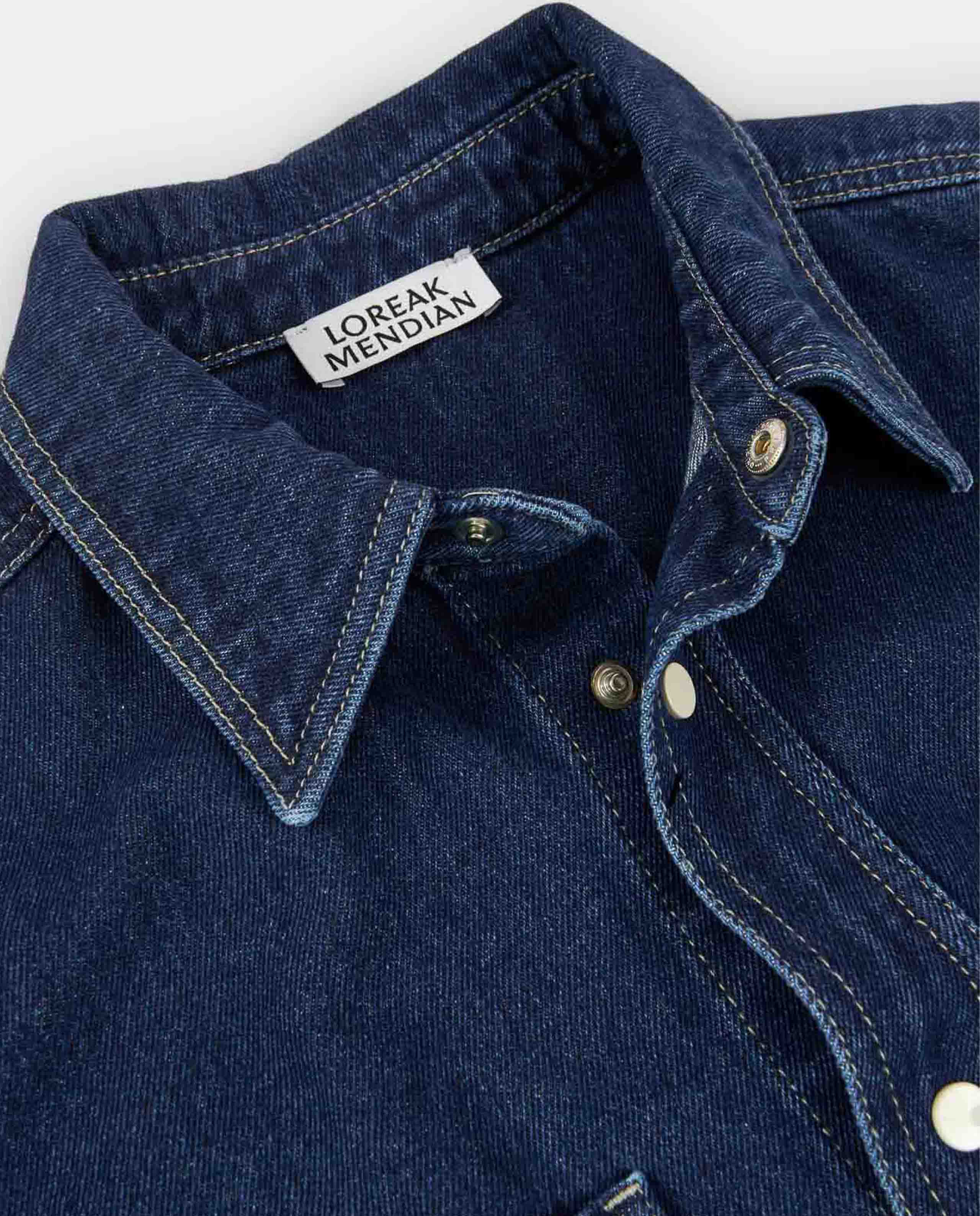 Marché Commun Chemise en jean bio bleue Loreak Mendian