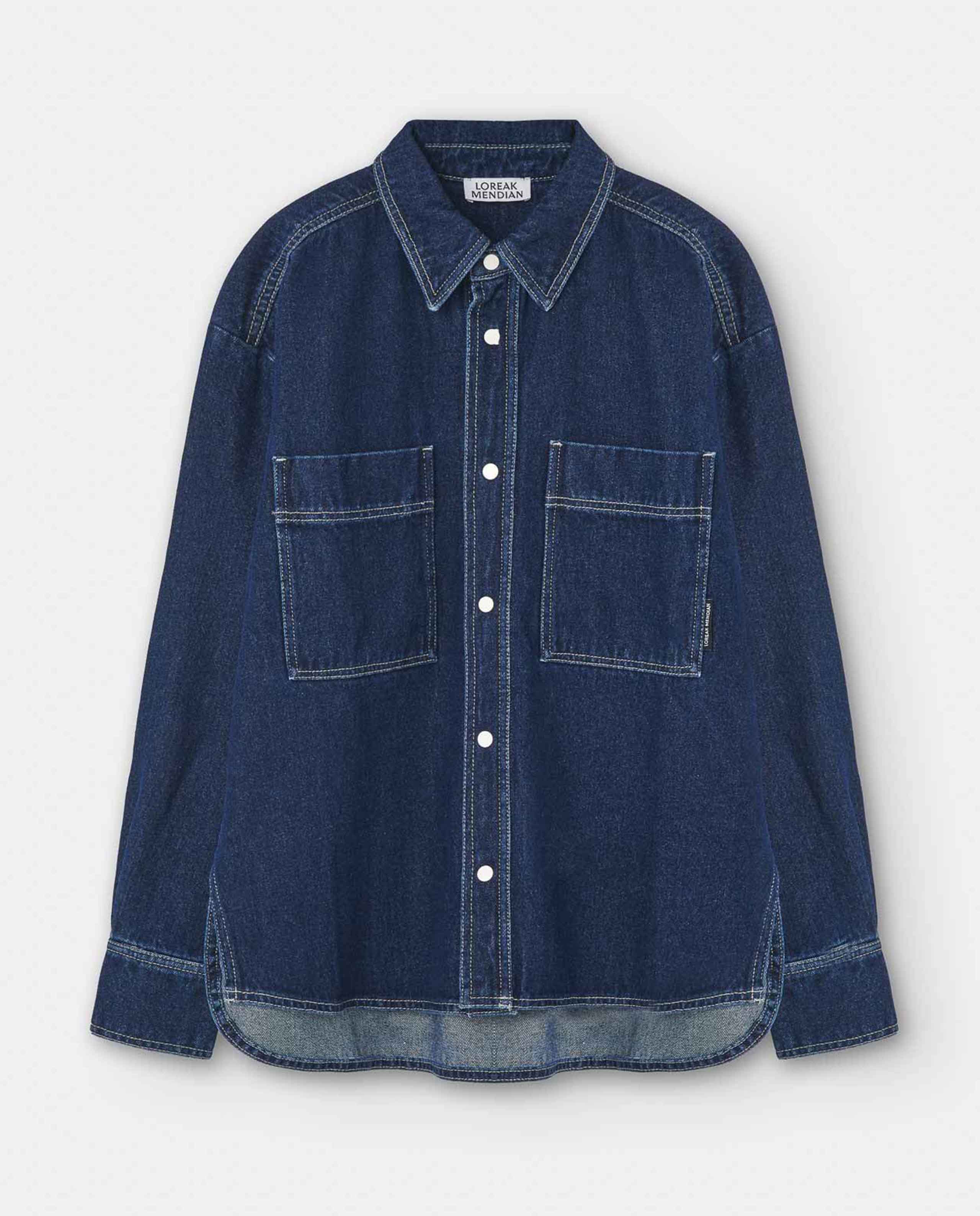 Marché Commun Chemise en jean bio bleue Loreak Mendian