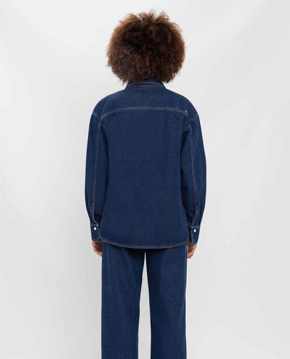 Marché Commun Chemise en jean bio bleue Loreak Mendian