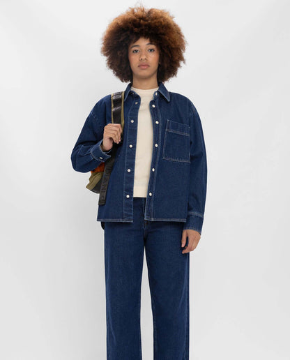 Marché Commun Chemise en jean bio bleue Loreak Mendian