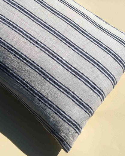marché commun housse de coussin en lin rayée mizar &amp; alcor