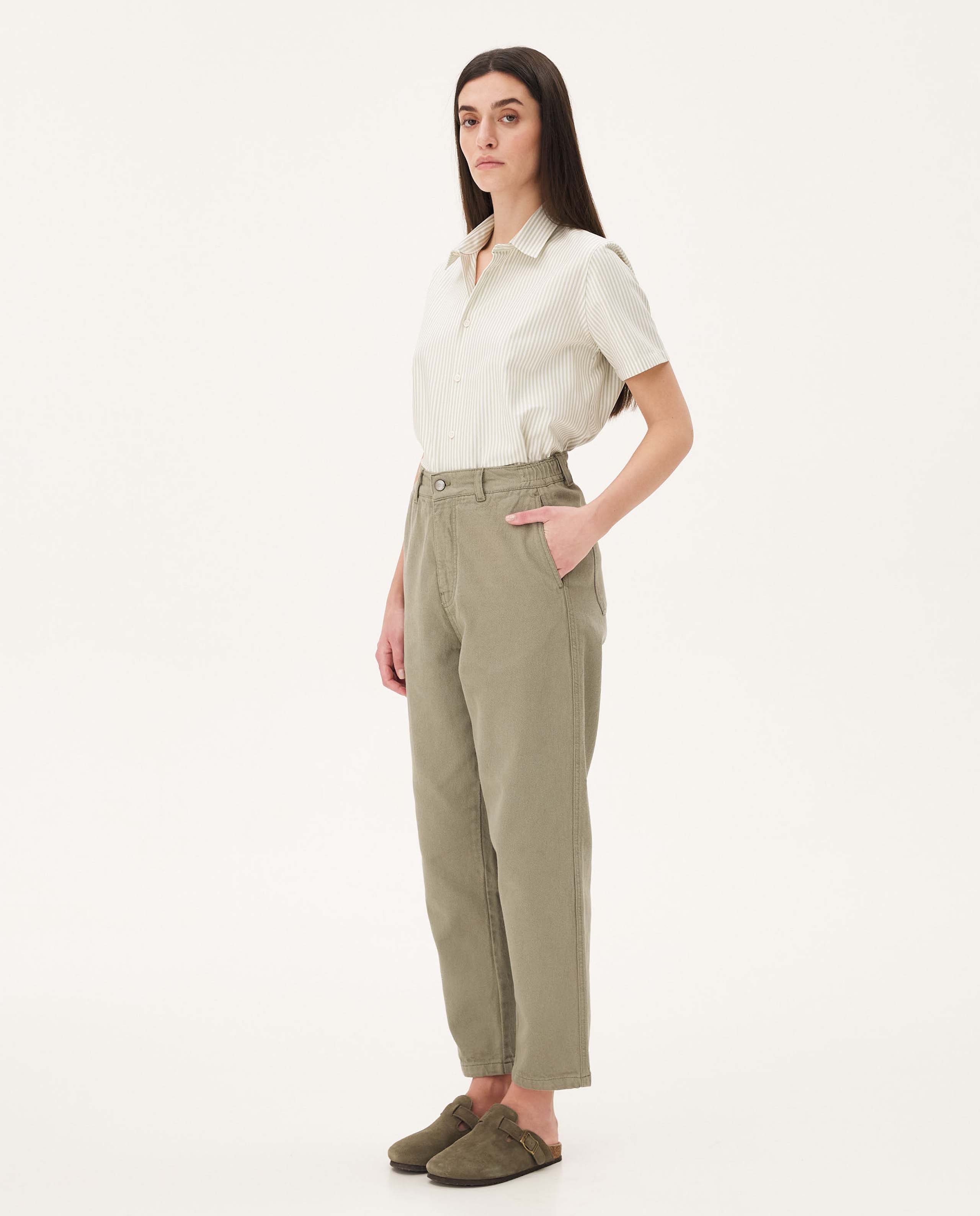 Pantalon coton bio femme sale