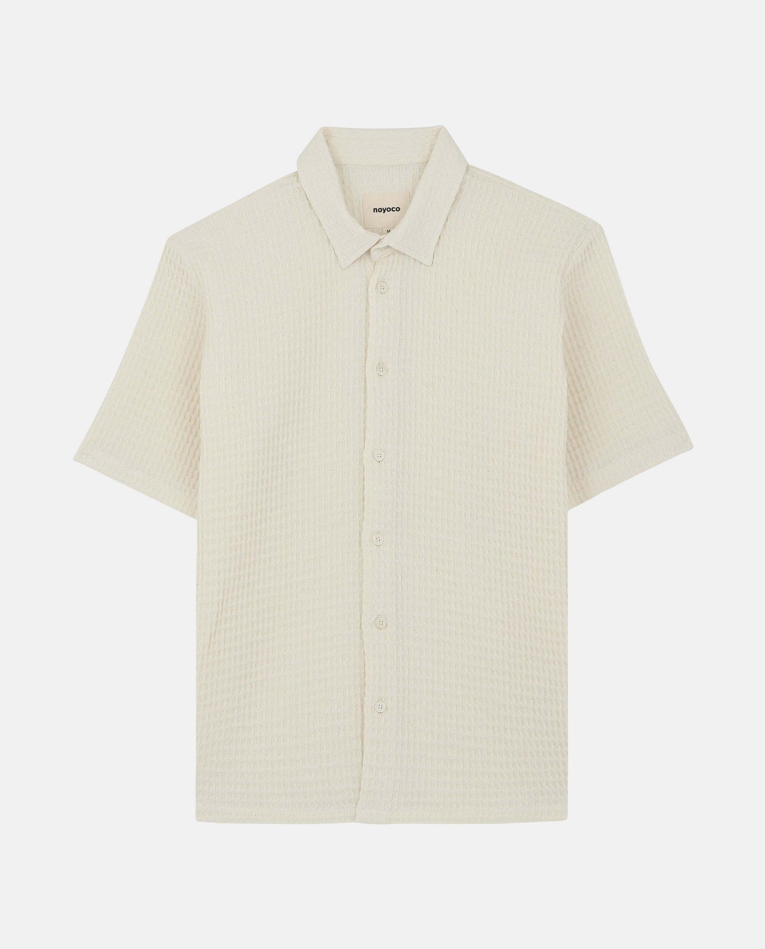 Marché Commun chemise manches courtes gaufrée en lin naturel noyoco