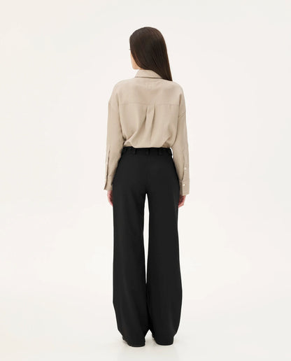 Marché Commun Pantalon en laine upcyclée noir Noyoco