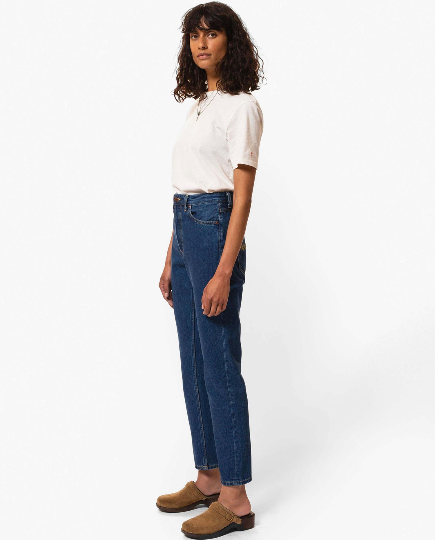 Marché commun jean droit en coton bio bleu nudie jeans