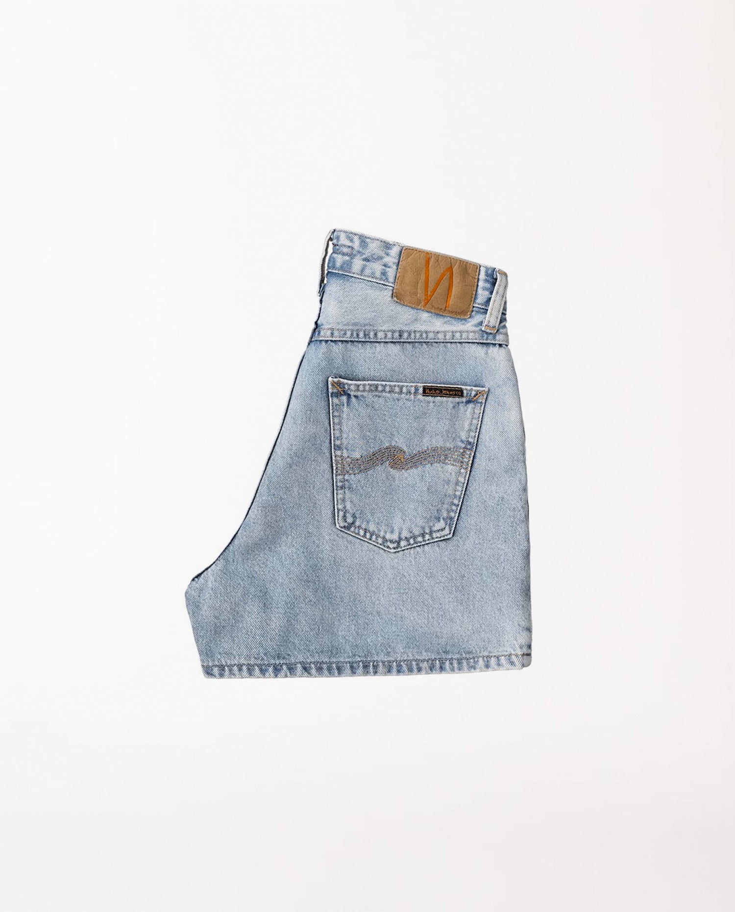 marché commun nudie jeans femme short jean denim maeve sunny blue