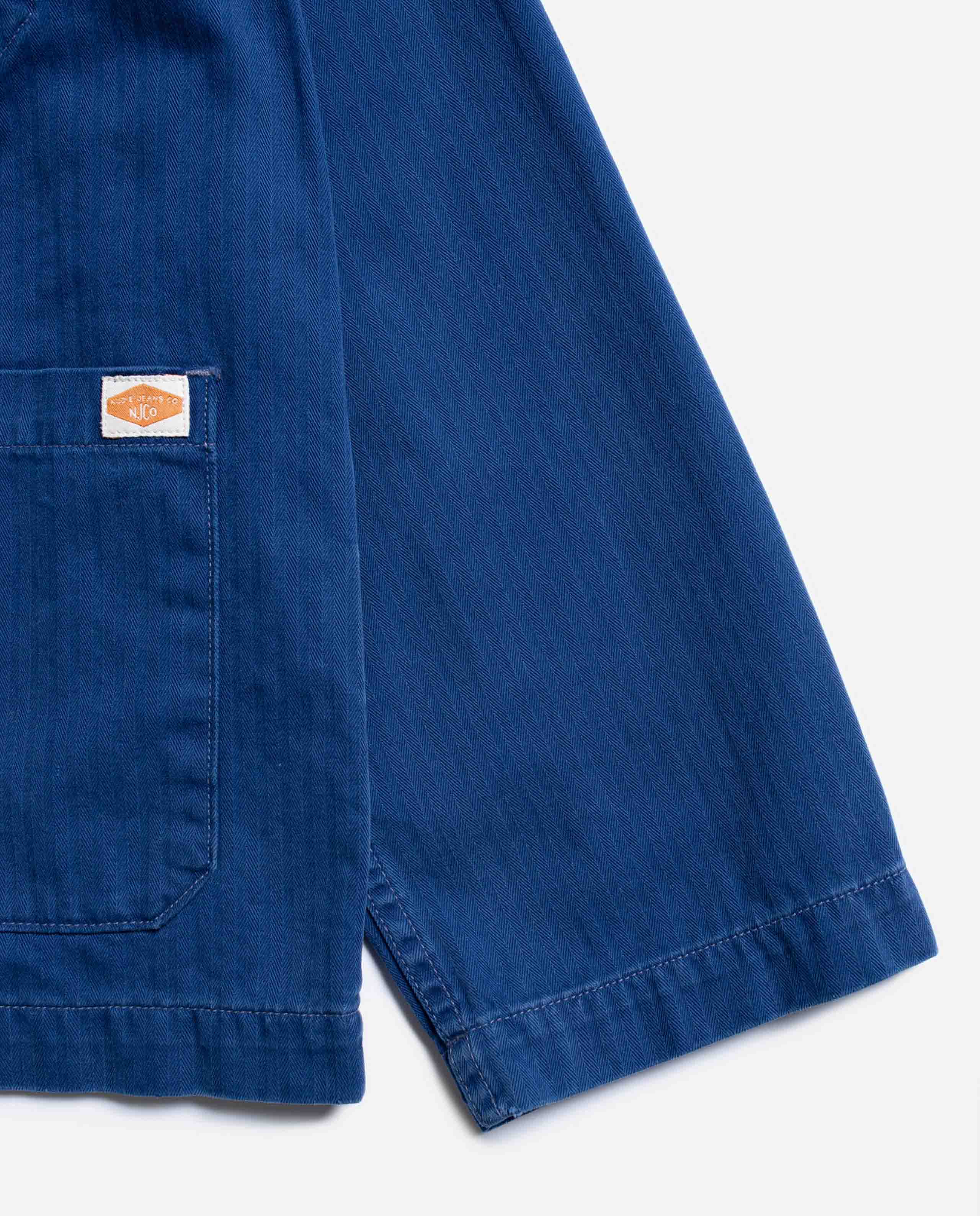marché commun veste de travail en coton bio bleu vif nudie jeans