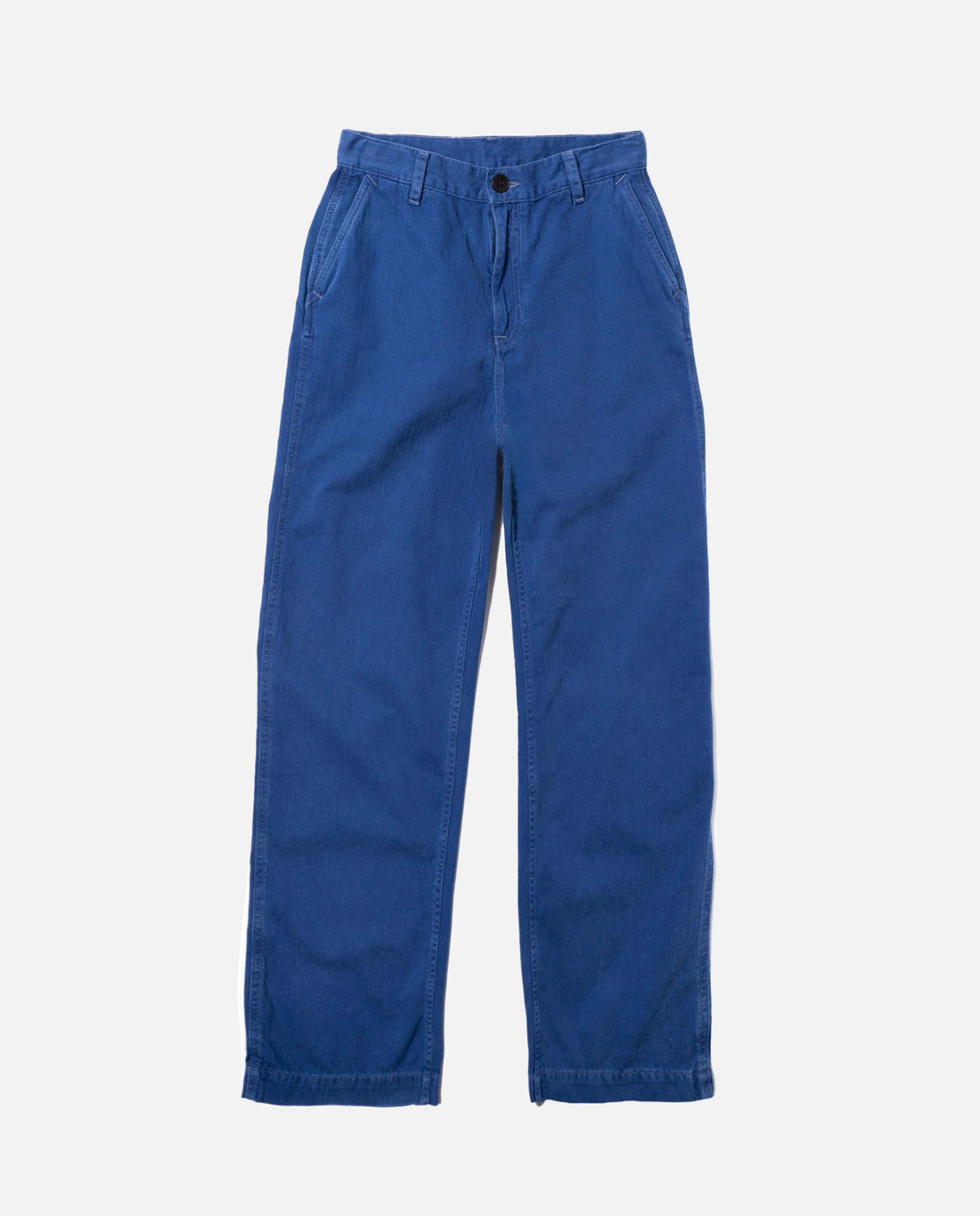Pantalon à chevrons en coton bio bleu vif nudie jeans
