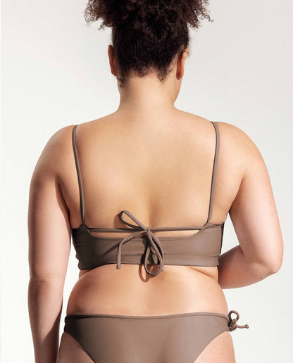 marché commun haut de maillot bandeau avec bretelles taupe oy surf 
