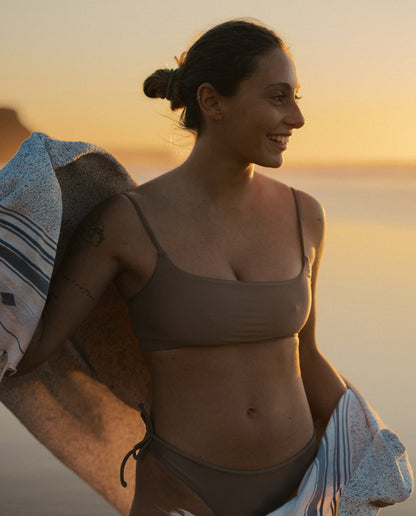 marché commun haut de maillot bandeau avec bretelles taupe oy surf 