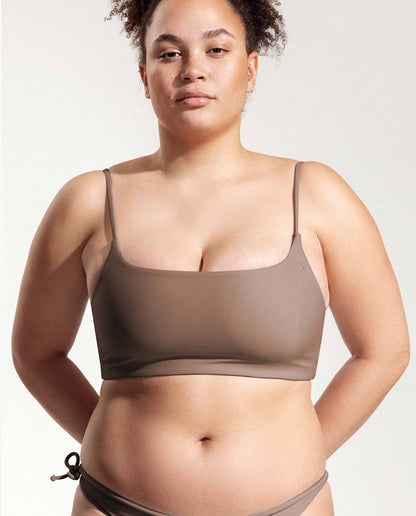 marché commun haut de maillot bandeau avec bretelles taupe oy surf 