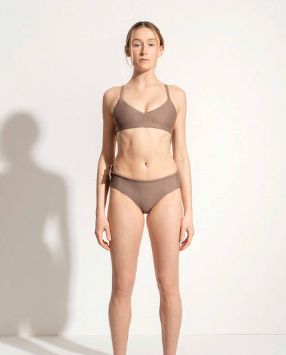 marché commun haut de maillot croisé taupe oy surf