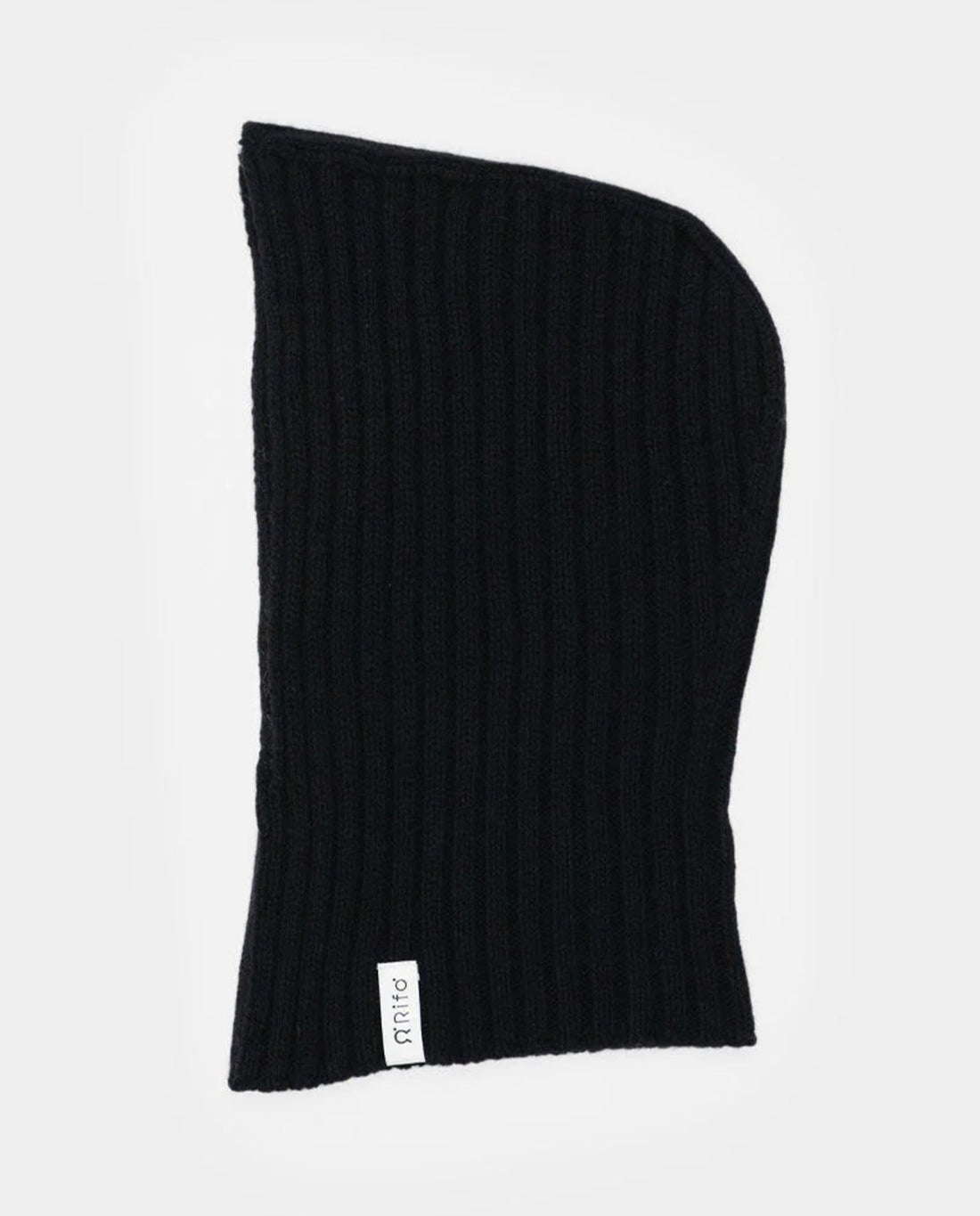 Marché Commun cagoule en laine et cachemire recyclés côtes larges noire Rifo