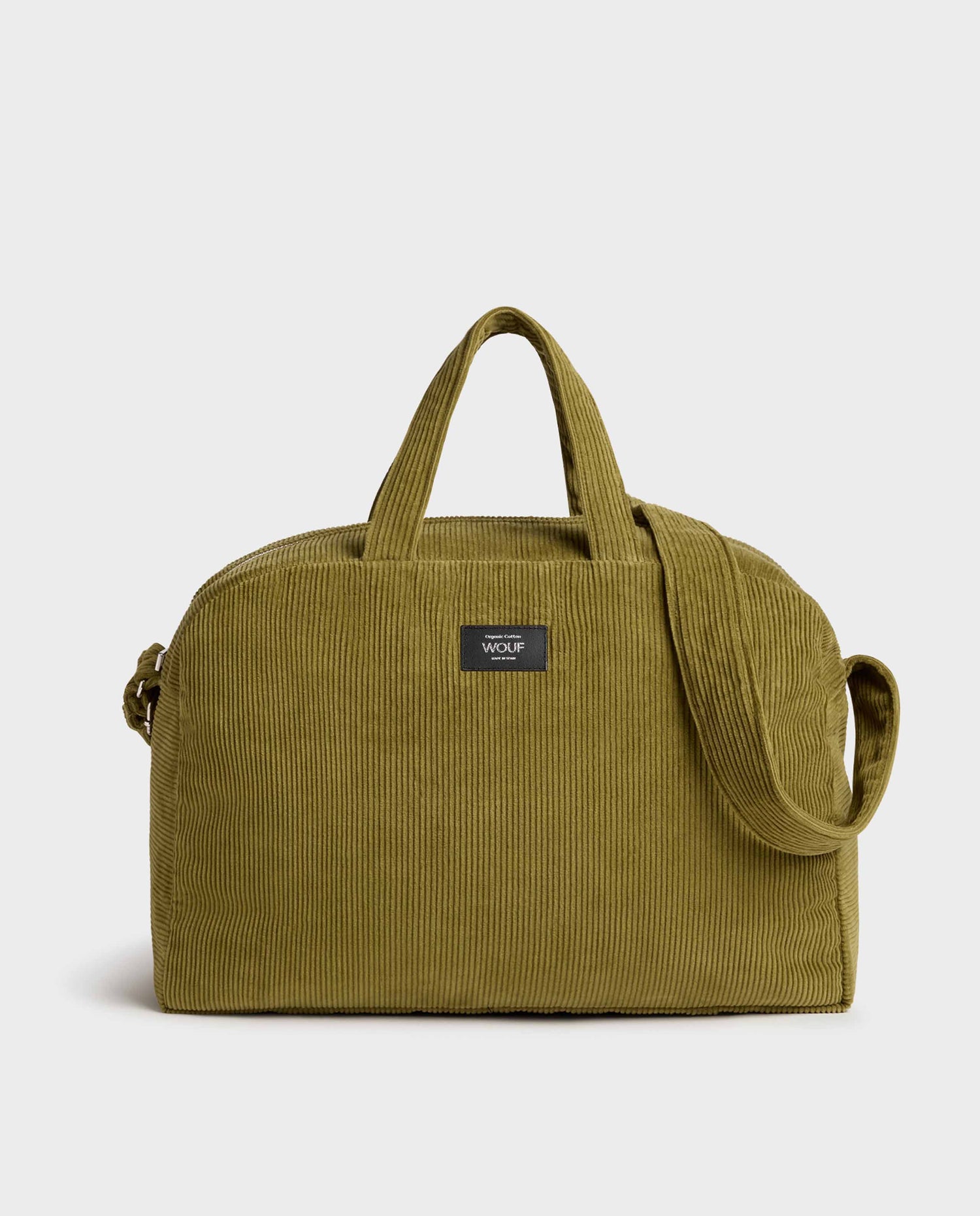 Sac Weekend Velours en Coton BIO Eco-Responsable Olive Wouf