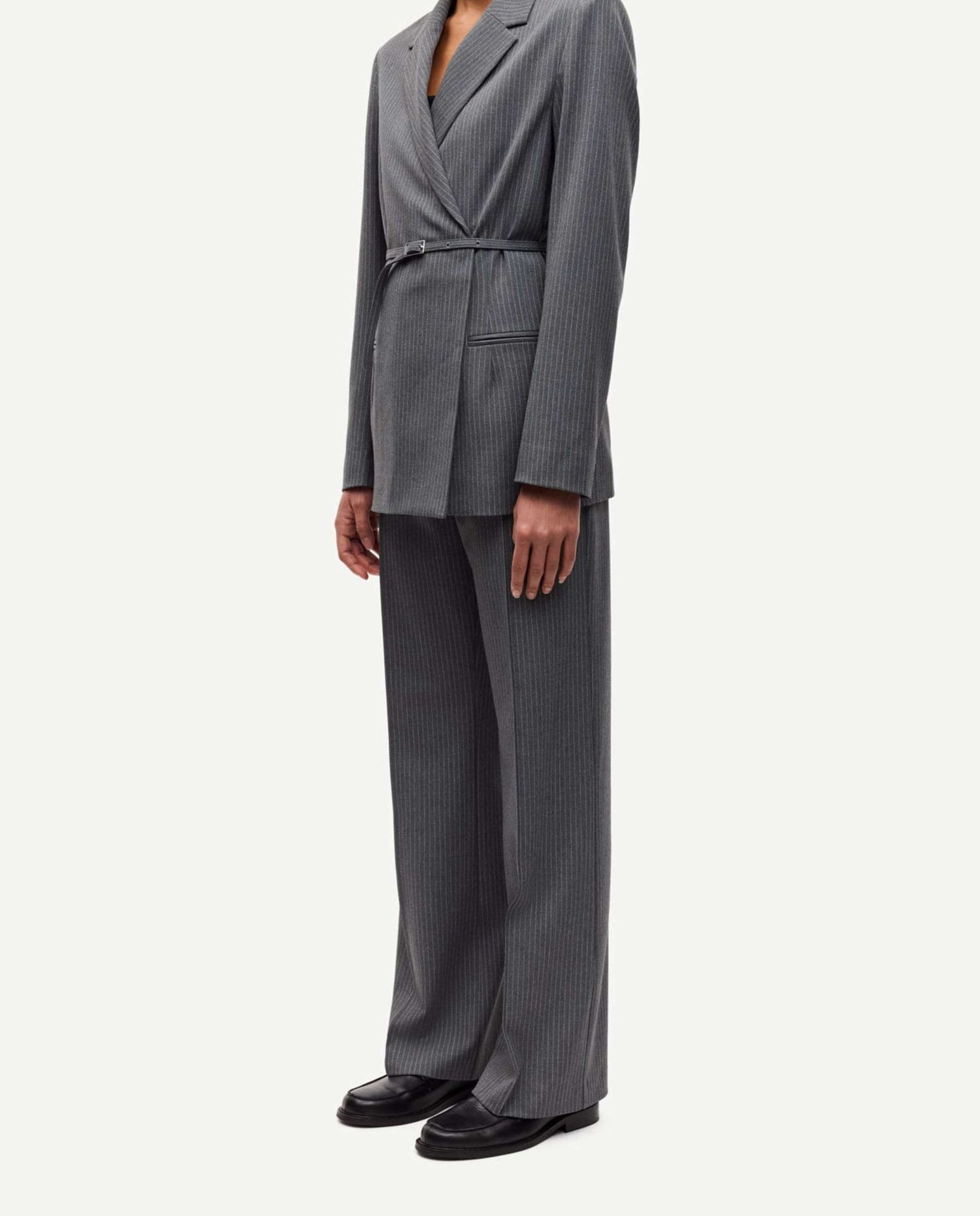 Pantalon de tailleur évasé à rayures