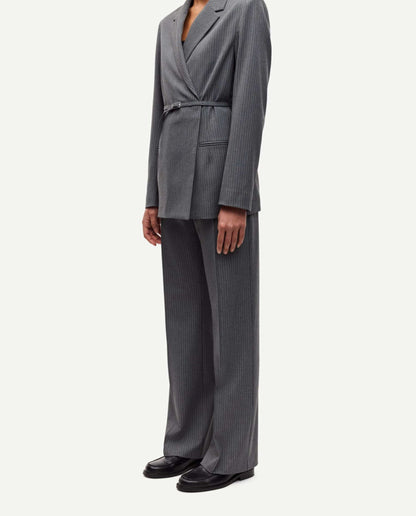 Pantalon de tailleur évasé à rayures